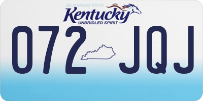 KY license plate 072JQJ