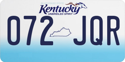 KY license plate 072JQR