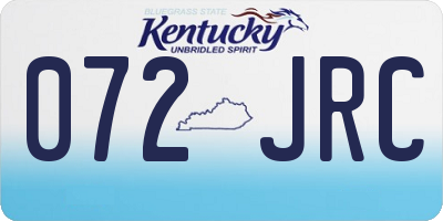 KY license plate 072JRC