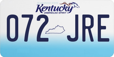 KY license plate 072JRE