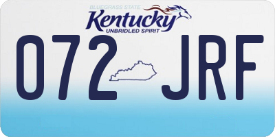 KY license plate 072JRF