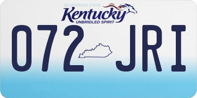 KY license plate 072JRI