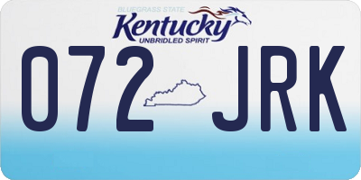 KY license plate 072JRK