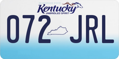 KY license plate 072JRL