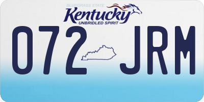 KY license plate 072JRM