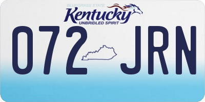 KY license plate 072JRN
