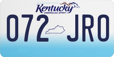 KY license plate 072JRO