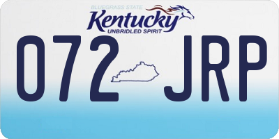 KY license plate 072JRP