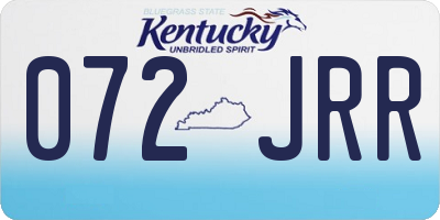 KY license plate 072JRR