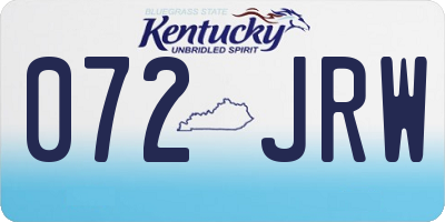KY license plate 072JRW