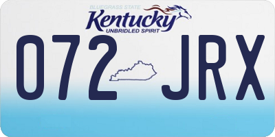 KY license plate 072JRX