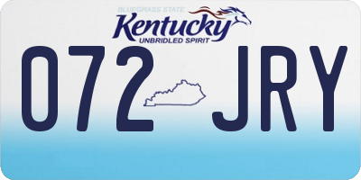 KY license plate 072JRY