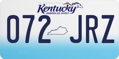 KY license plate 072JRZ