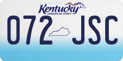 KY license plate 072JSC