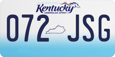 KY license plate 072JSG