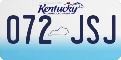 KY license plate 072JSJ
