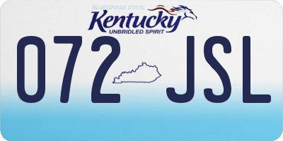 KY license plate 072JSL