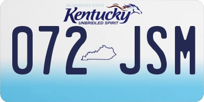 KY license plate 072JSM