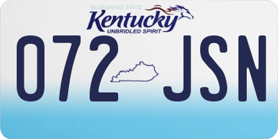 KY license plate 072JSN
