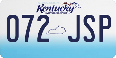 KY license plate 072JSP