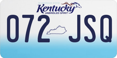KY license plate 072JSQ