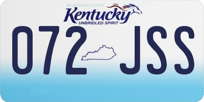 KY license plate 072JSS