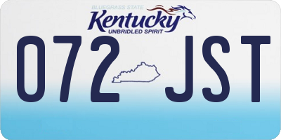 KY license plate 072JST