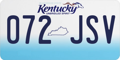 KY license plate 072JSV