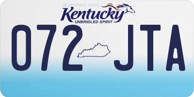 KY license plate 072JTA