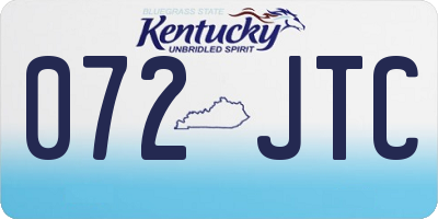 KY license plate 072JTC
