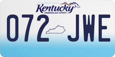 KY license plate 072JWE