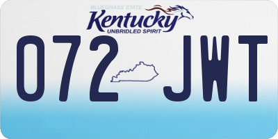 KY license plate 072JWT
