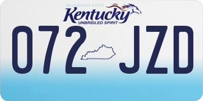 KY license plate 072JZD