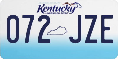 KY license plate 072JZE