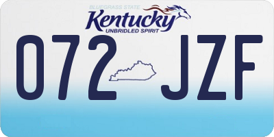 KY license plate 072JZF