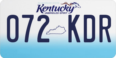 KY license plate 072KDR
