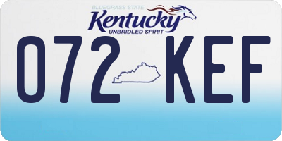 KY license plate 072KEF