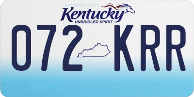 KY license plate 072KRR