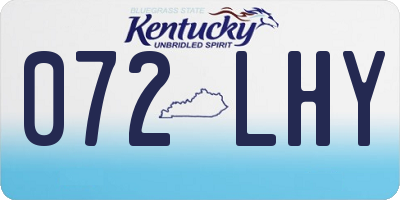 KY license plate 072LHY