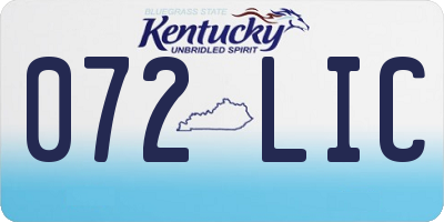 KY license plate 072LIC