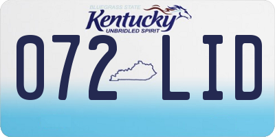 KY license plate 072LID