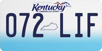 KY license plate 072LIF