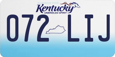 KY license plate 072LIJ