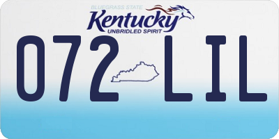 KY license plate 072LIL