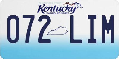 KY license plate 072LIM