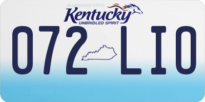 KY license plate 072LIO