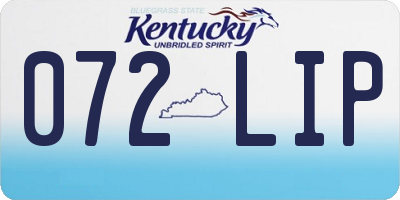 KY license plate 072LIP