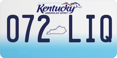 KY license plate 072LIQ