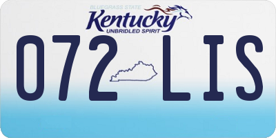 KY license plate 072LIS