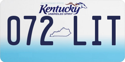 KY license plate 072LIT